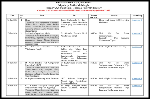 sripadaraja matha tirupathi padayatra